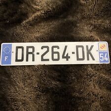 FRANCE 🇫🇷 LICENSE PLATE. French tag Region 54 Lorraine # DR 264 DK picture