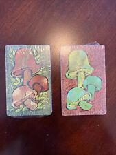 Vtg Psychedelic Mushroom Toadstools Double Deck Set Of Playing Cards New Sealed picture