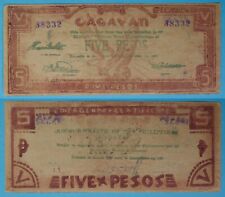 1940s Philippines CAGAYAN 5 Pesos ~ XF ~ WWII Emergency Note ~ CAG-157a /332 picture