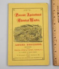 Vintage 1878 Passaic Agricultural Chemical Fertilizer Works Ad Booklet Newark NJ picture