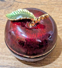Monet Enamel Red Apple Magnetic Hinged Trinket Box picture