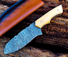 SHARD®™  CUSTOM HAND FORGED Damascus Steel EDC Mini Neck Knife W/Sheath picture