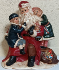Santa Claus with Children Vintage Handmade Figurine 1990's by Mary Ann picture