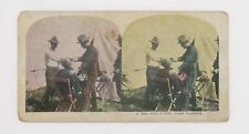 1898 SPANISH AMERICAN WAR CAMP DENTIST LITHO STEREOVIEW picture