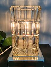 Vintage Heyco Art Deco Cut Glass Crystal Table Lamp Rectangular  picture