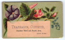 c1880 TRAPHAGEN CLOTHER NEW YORK BEAVER FUR COATS VICTORIAN TRADE CARD Z1384 picture