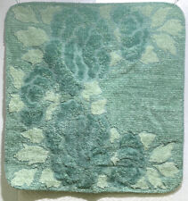 Vintage Cannon Monticello Washcloth Frosted Green Sculpted Flower Thick 12x13