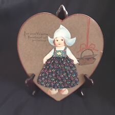 Vintage Valentine Dutch Girl Layered Cutout & Dress International Art Pub. Hang picture