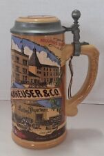 1990 Anheuser-Bush Budweiser Classic Lidded Beer Stein Germany & COA picture