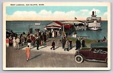Boat Landing Oak Bluffs Massachusetts MA Old Car c1920 Postcard picture