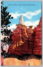 Bryce Canyon~Queen Victoria Rock~Vintage Linen Postcard picture