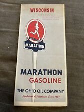 Vintage Wisconsin State Road Map Atlas Marathon Oil Gas Travel Vacation picture