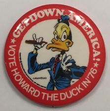 VOTE HOWARD THE DUCK IN 1976 RARE VINTAGE ORIGINAL MARVEL COMICS BUTTON / PIN picture