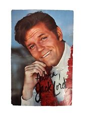 1970s Jack Lord Signed Autographed Color Photo Hawaii Five-O Red Lei Aloha 3 x 5 picture