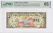 2005 $1 Disney Dollar DIS95 Sleeping Beauty's Castle Dumbo PMG 65EPQ #D0793868 picture