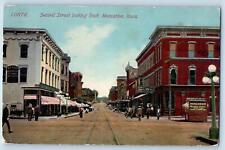 1915 Second St. Looking East Railway Downtown Dirt Road Muscatine Iowa Postcard picture