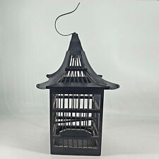 Vintage style wood Pagoda Bird Cage W Metal Hook decor picture