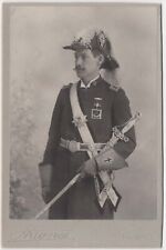 CIRCA 1890s CABINET CARD HAYNES KNIGHTS TEMPLAR HOLDING SWORD MINNEAPOLIS MINN. picture