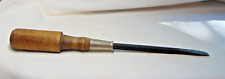 Vintage large heavy-duty flat-blade screwdriver; wooden handle; square shaft picture