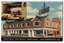c1940's Port Washington Wisconsin Smith Bro's Fish Shanty Restaurant WI Postcard picture