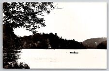 South Woodbury VT Vermont Homes And Boating On Lake Real Photo Postcard A42 picture