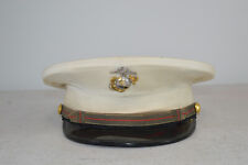 Vintage Named USMC Officer's Cover Cap Hat w/ Sterling Silver EGA Size 7-1/8 picture