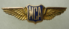 1930s 1940s Mid Continent Airlines Enameled Wing Pin - GF    PB picture