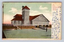Chicago IL-Illinois, United States Life Saving Station, Vintage c1908 Postcard picture