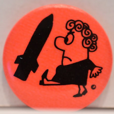 Vintage 1984 Kick The Nuclear Bomb Weapons Arms Race Anti-War Protest Pinback #2 picture