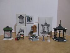 Dept. 56 Lot Of 5 CIC Gazebo, Drinking Fountains, Man On Bench & Water Fountain picture