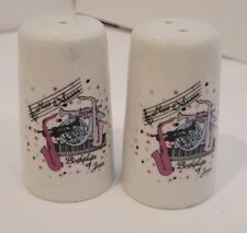 New Orleans Birth place of Jazz Music Themed White Ceramic Salt Pepper Shakers picture
