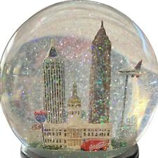 Atlanta Downtown Souvenir Musical Glitter Snow Globe 6” Saks 5th Ave Perfect VTG picture