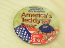 Vintage America's Teddy Bear 100th Anniversary Lapel Pin Button Collectible picture