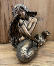 Mermaid Figurine Resin with Bronze Color Finish 6