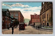Johnstown PA-Pennsylvania Washington & Walnut Streets, Vintage c1918 Postcard picture
