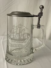 Vintage Alwe Salem Ship Grand Turk Glass Pewter West Germany Mug Stein picture