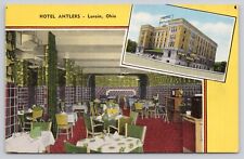 Hotel Antlers Lorain Ohio Vintage Linen Postcard picture