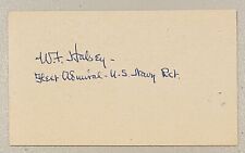 Admiral William Bull Halsey Signed Autographed 3x5 Card JSA LOA W Inscription picture