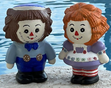 VTG Raggedy Ann & Andy Ceramic Figurine Dolls Hand Painted Decor 7