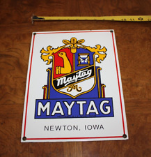 VINTAGE Maytag Porcelain Sign 12x9” Newton Iowa ADVERTISING picture