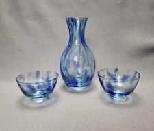Vintage Tokkuri & Guinomi / Ochoko Sake Cups Murano Style Art Glass Hand Blown picture