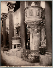 G. Sommer, Italy, Messina, Cathedral Pulpito Vintage Albumen Print.  Print picture
