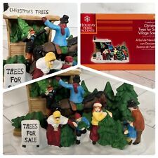 Holiday Home Accents Christmas Trees for Sale Village Scene w/Box See Video picture