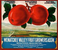 5 Vintage WENATCHEE VALLEY FRUIT GROWERS' ASS'N. Washington Apple Crate Labels picture