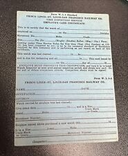 Frisco Lines-St. Louis-San Francisco Railway Co. Employee Time Inspection Card picture