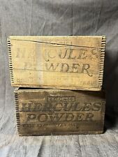 2 Vintage Hercules Powder High Explosives Wood Crates Gelatin LF 13.5 x 7.5” picture