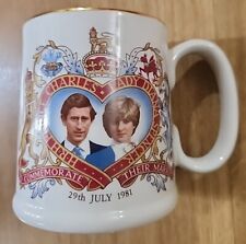 Marriage Of Prince Charles & Lady Diana Spencer 1981 Ceramic Cup With Gold Rim picture