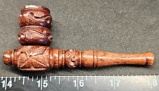 4” Rosewood Hand Smoking Pipe w/Carb - Quality Wood HANDMADE w/ Screens picture