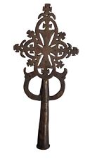 Antique Ethiopian Orthodox Coptic Christian Hand Hammered Copper Blessing Cross picture