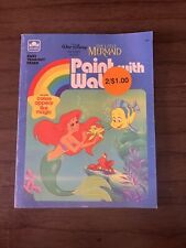 Vintage The Little Mermaid Paint With Water Book Disney 1989 Ariel Eric Ursula picture